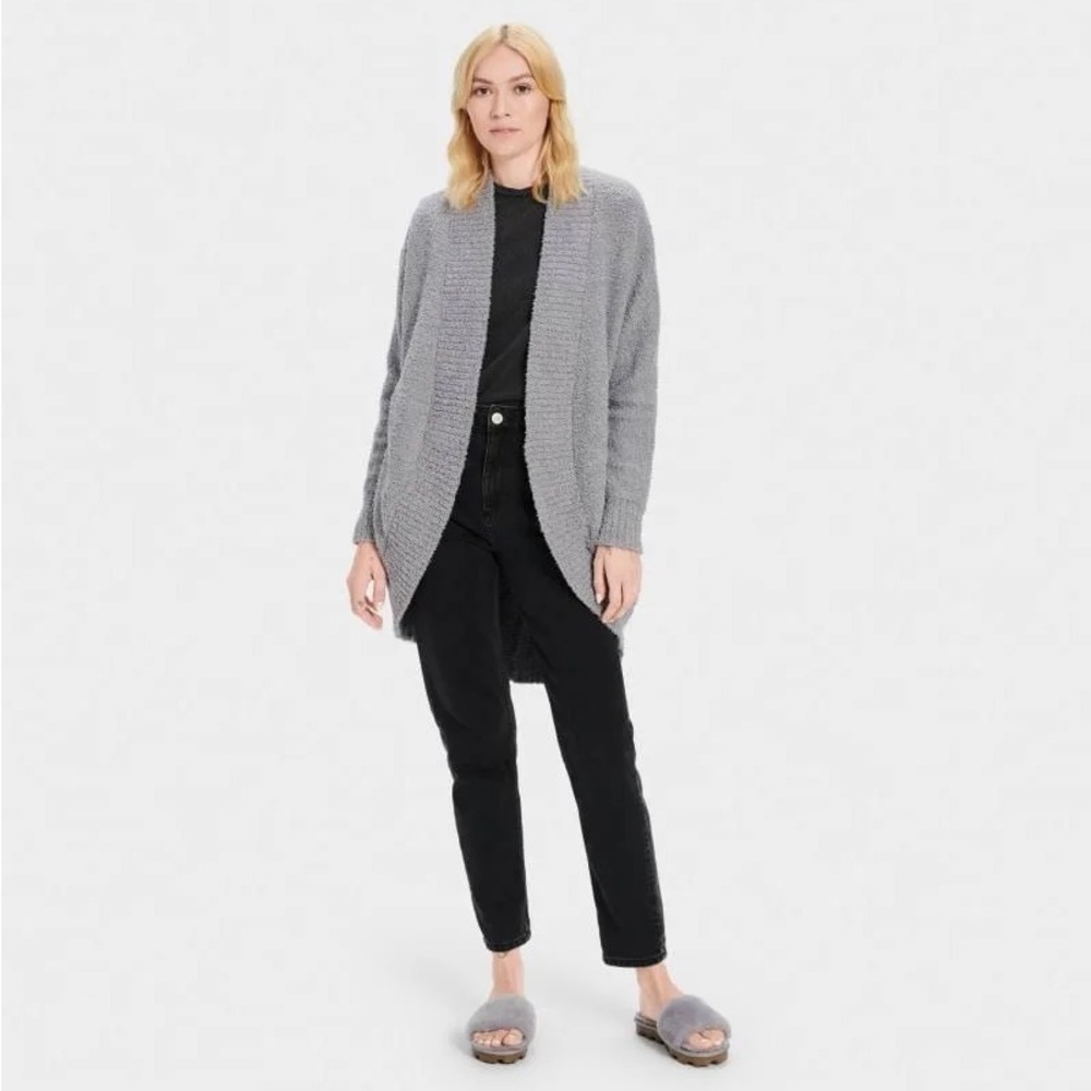 Ugg Open Front Cardigan Sz S Gray